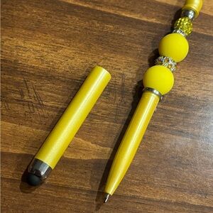 Yellow Beaded Stylus Pen